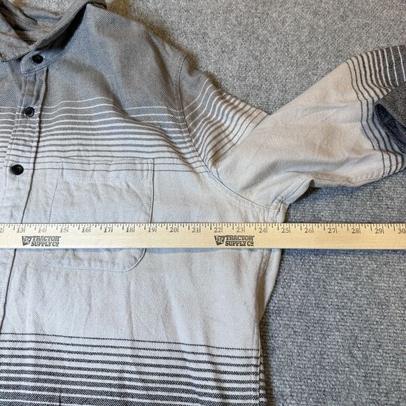 American Eagle Men’s Flannel Grey/White Button Down Long Sleeve Serape XL Tall - Picture 6 of 11